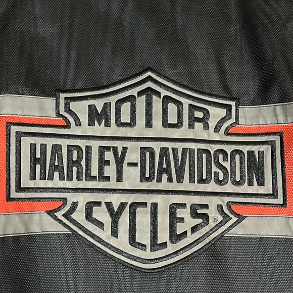Mens Harley Davidson Riding Jacket Orange Black size Medium Motorcycles Bikers - Picture 16 of 16